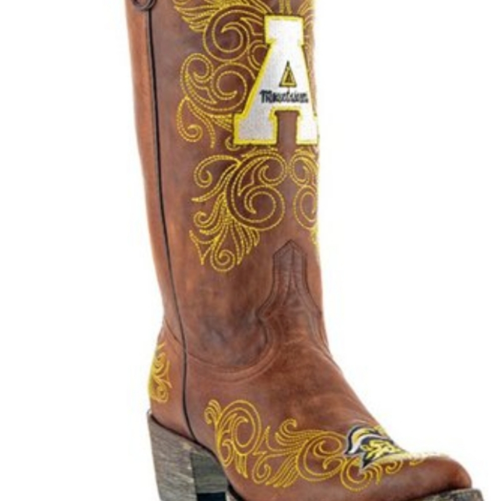 NWT Women's Appalachian State Mountaineers Brass Leather Gameday Cowboy … - Picture 3 of 9